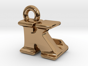 3D Monogram Pendant - KLF1 in Polished Brass