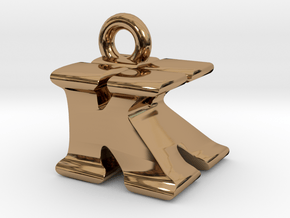 3D Monogram Pendant - KKF1 in Polished Brass