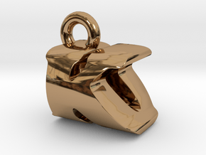 3D Monogram Pendant - KOF1 in Polished Brass