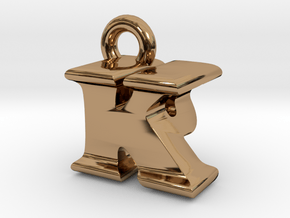 3D Monogram Pendant - KPF1 in Polished Brass
