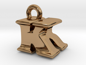 3D Monogram Pendant - KRF1 in Polished Brass