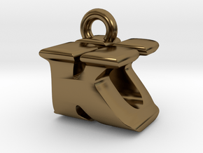 3D Monogram Pendant - KUF1 in Polished Bronze