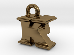 3D Monogram Pendant - KPF1 in Polished Bronze