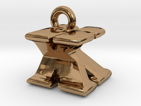 3D Monogram Pendant - KXF1 in Polished Brass