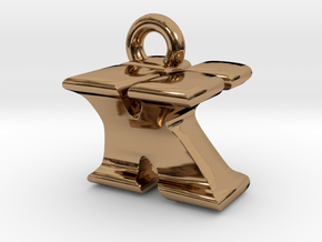 3D Monogram Pendant - KYF1 in Polished Brass