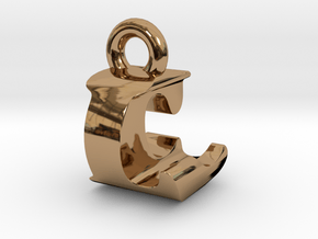 3D Monogram Pendant - LCF1 in Polished Brass