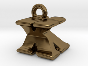 3D Monogram Pendant - KXF1 in Polished Bronze