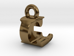 3D Monogram Pendant - LCF1 in Polished Bronze