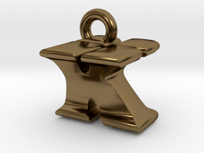 3D Monogram Pendant - KYF1 in Polished Bronze