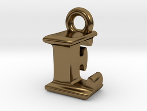 3D Monogram Pendant - LFF1 in Polished Bronze