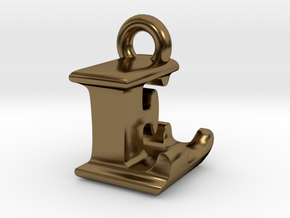 3D Monogram Pendant - LEF1 in Polished Bronze