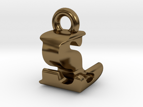 3D Monogram Pendant - LSF1 in Polished Bronze