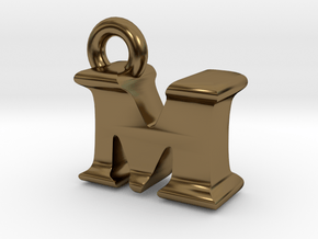 3D Monogram Pendant - MIF1 in Polished Bronze