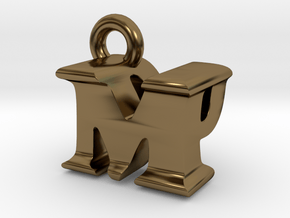 3D Monogram Pendant - MPF1 in Polished Bronze