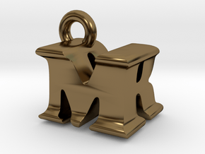 3D Monogram Pendant - MRF1 in Polished Bronze