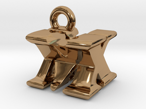 3D Monogram Pendant - MXF1 in Polished Brass