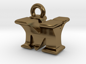 3D Monogram Pendant - MYF1 in Polished Bronze