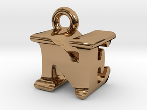 3D Monogram Pendant - NEF1 in Polished Brass