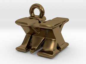 3D Monogram Pendant - MXF1 in Polished Bronze