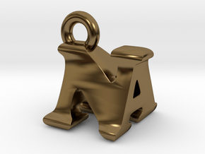 3D Monogram Pendant - NAF1 in Polished Bronze