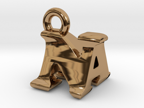 3D Monogram Pendant - NAF1 in Polished Brass