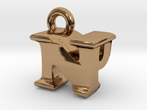 3D Monogram Pendant - NPF1 in Polished Brass
