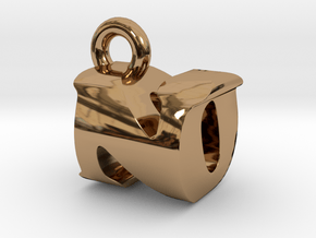 3D Monogram Pendant - NOF1 in Polished Brass