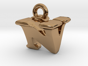 3D Monogram Pendant - NVF1 in Polished Brass