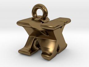 3D Monogram Pendant - NXF1 in Polished Bronze