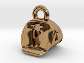 3D Monogram Pendant - OAF1 in Polished Brass