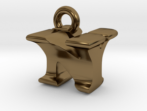 3D Monogram Pendant - NYF1 in Polished Bronze