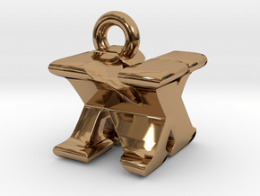 3D Monogram Pendant - NXF1 in Polished Brass