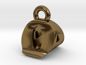 3D Monogram Pendant - OAF1 in Polished Bronze
