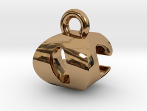 3D Monogram Pendant - OCF1 in Polished Brass