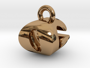 3D Monogram Pendant - OGF1 in Polished Brass