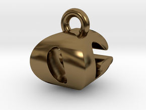 3D Monogram Pendant - OGF1 in Polished Bronze