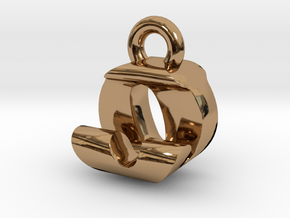 3D Monogram Pendant - OJF1 in Polished Brass