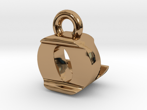 3D Monogram Pendant - OLF1 in Polished Brass