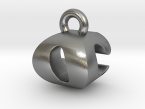3D Monogram Pendant - OCF1 in Natural Silver