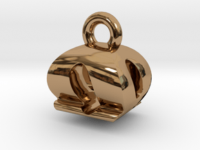 3D Monogram Pendant - OQF1 in Polished Brass