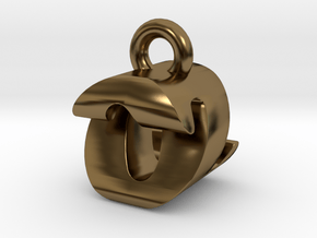 3D Monogram Pendant - OZF1 in Polished Bronze