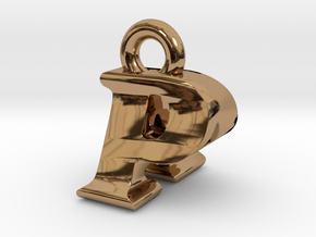 3D Monogram Pendant - PAF1 in Polished Brass