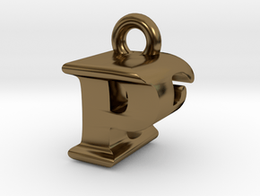3D Monogram Pendant - PEF1 in Polished Bronze