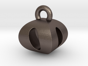 3D Monogram Pendant - OOF1 in Polished Bronzed Silver Steel