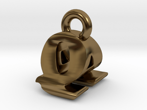 3D Monogram - QAF1 in Polished Bronze