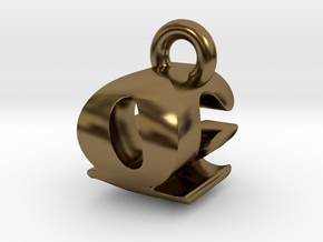 3D Monogram - QGF1 in Polished Bronze