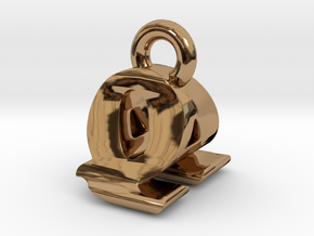 3D Monogram - QAF1 in Polished Brass