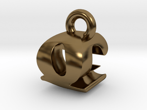 3D Monogram - QCF1 in Polished Bronze