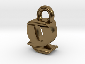3D Monogram - QIF1 in Polished Bronze