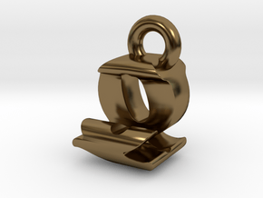 3D Monogram - QJF1 in Polished Bronze